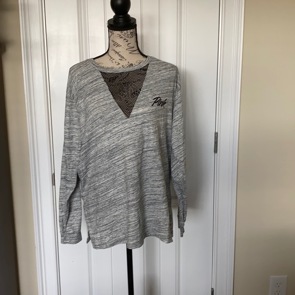 Pink Victoria’s Secret long sleeved mesh front